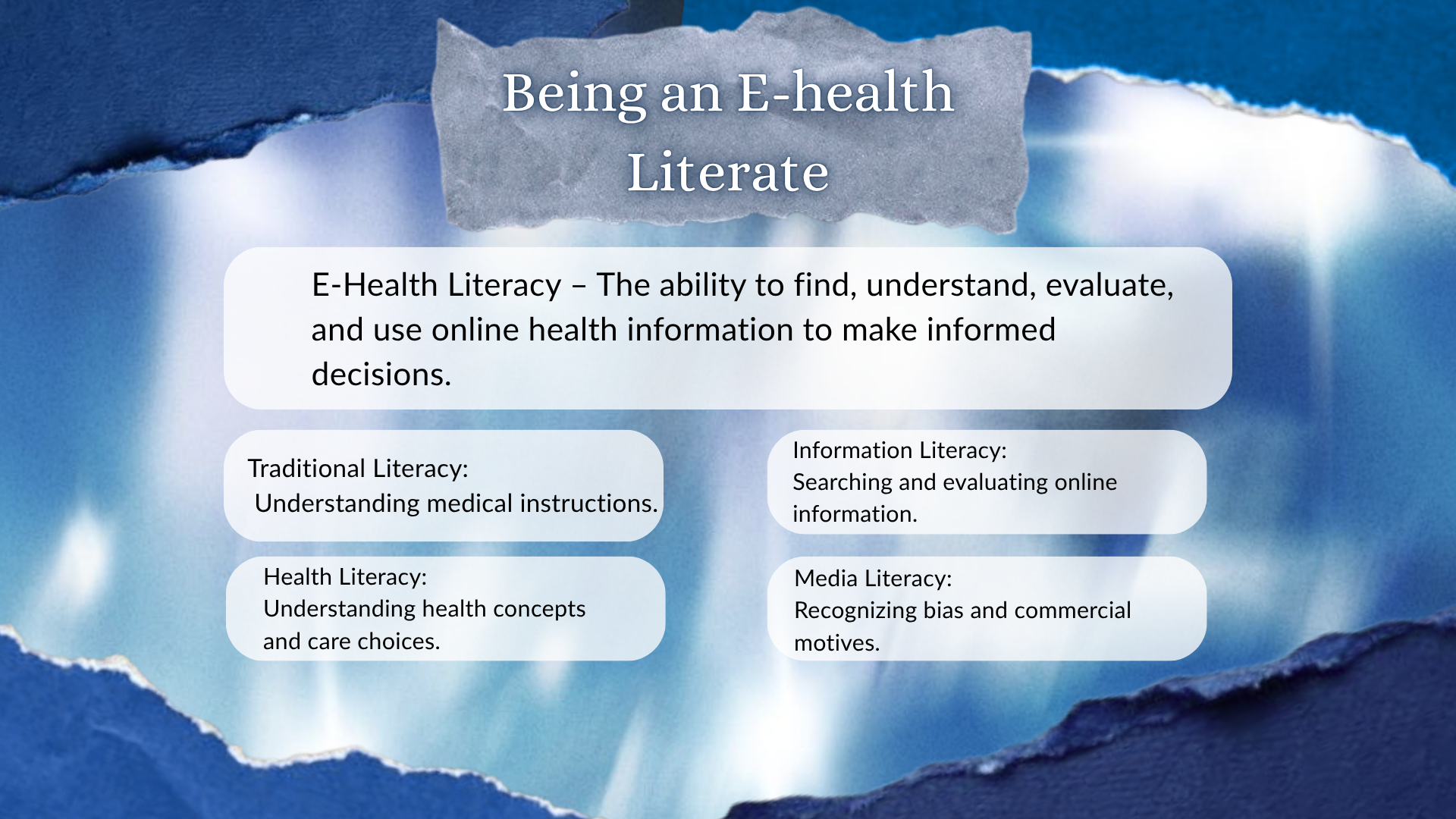 Being an eHealth literate infographic
